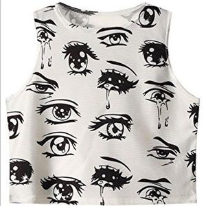 Anime eye crop top ♠️
